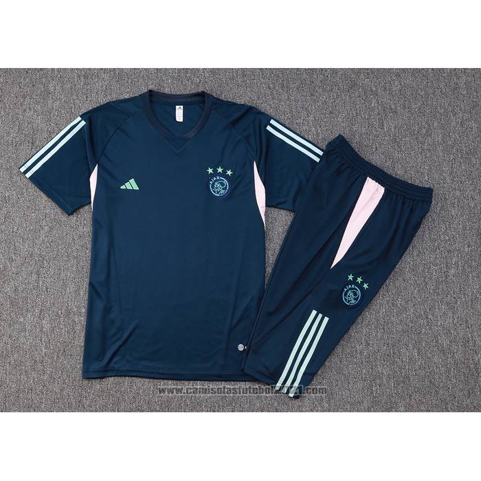 Fato de Treino Ajax Manga Curta 2023-2024 Azul - Calcas Curta